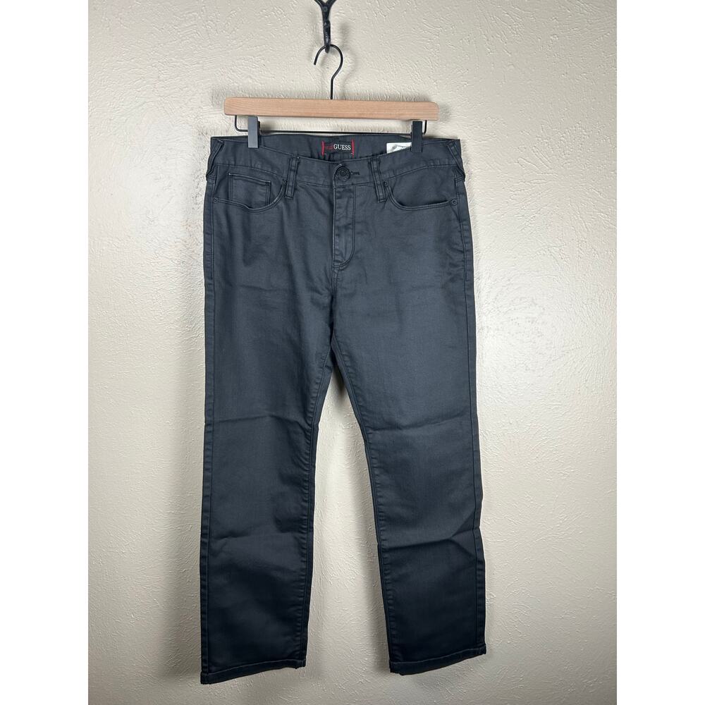 Y2K Guess Pants Size 33x32 Slim Straight Del Mar Fit Black Jeans Grunge Punk 90s